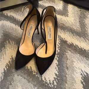 Jimmy Choo Black Heels with Pointed Toe and Stiletto Heel